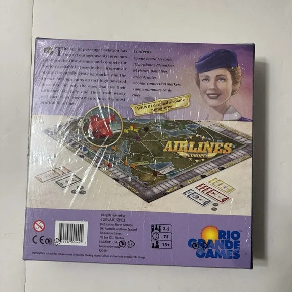 Airlines Europe Board Game Rio Grande Games Alan R. Moon 2011 Brand New OOP - Picture 2 of 3